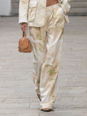 Ermanno Scervino SS23 Runway Beige Camouflage Wide-Leg Jeans